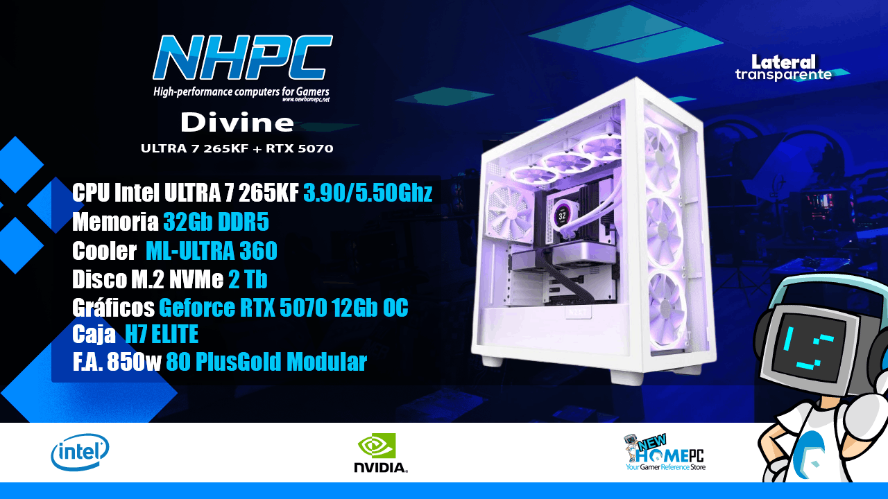 PC GAMING NHPC DIVINE / ULTRA 7 265KF / 32GB / 2TB / 5070